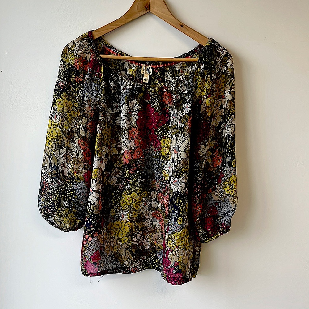 Anthropologie floral silk top by Edme &Esyllte